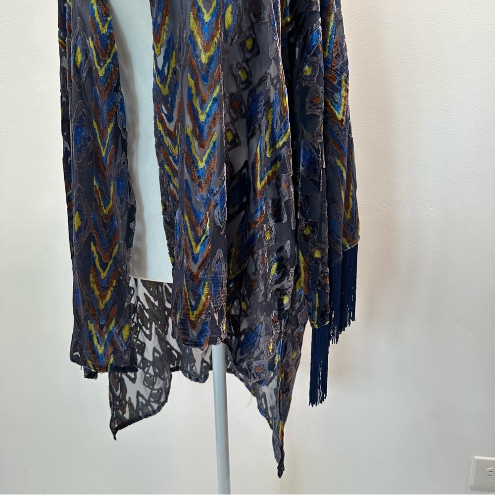 Multiples Multicolor Chevron Poncho - Picture 2 of 8